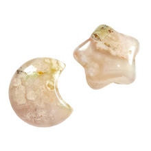 Load image into Gallery viewer, Flower Agate Star & Moon Set