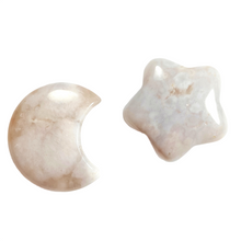 Load image into Gallery viewer, Flower Agate Star & Moon Set