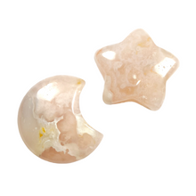 Load image into Gallery viewer, Flower Agate Star & Moon Set