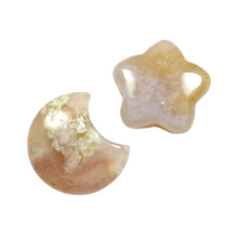Load image into Gallery viewer, Flower Agate Star & Moon Set