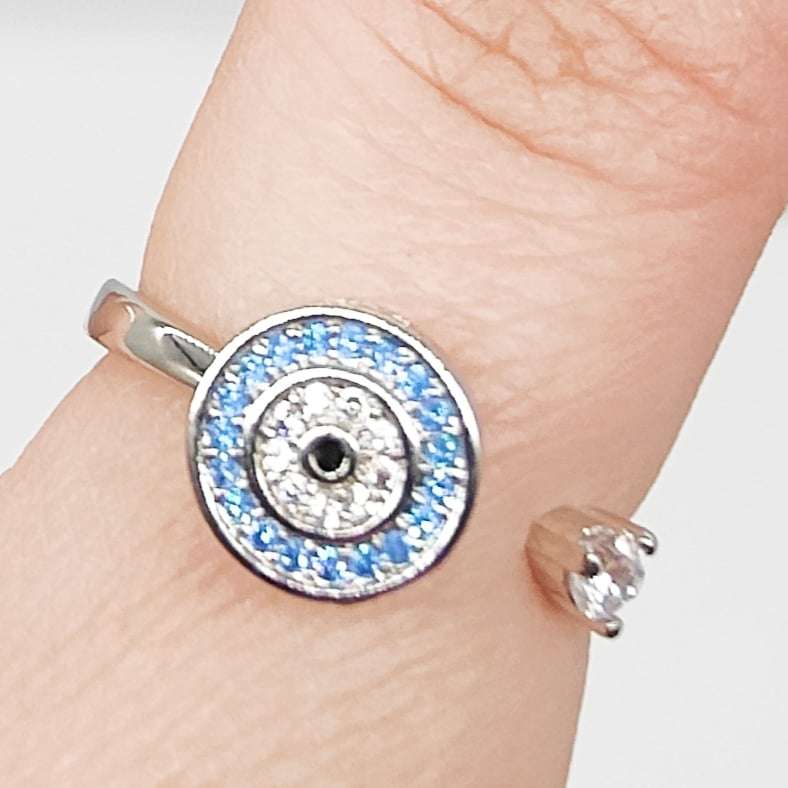 Evil Eye Adjustable Meditation Spinning Ring