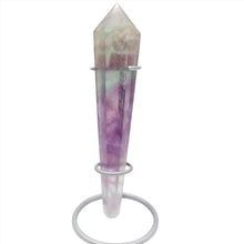 Load image into Gallery viewer, Rainbow Fluorite Wand + Stand # 73
