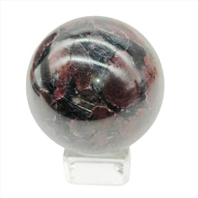Load image into Gallery viewer, Arfvedsonite + Garnet Sphere # 145