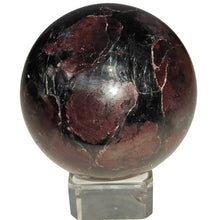 Load image into Gallery viewer, Arfvedsonite + Garnet Sphere # 145