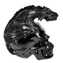 Load image into Gallery viewer, Black Obsidian Skull with Dragon XL # 81
