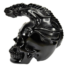 Load image into Gallery viewer, Black Obsidian Skull with Dragon XL # 81