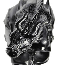 Load image into Gallery viewer, Black Obsidian Skull with Dragon XL # 81