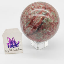 Load image into Gallery viewer, Green + Red Strawberry Quartz Sphere #50
