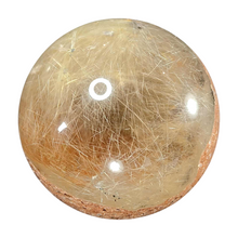 Load image into Gallery viewer, Scenic Garden Quartz with Golden Rutile Sphere # 52