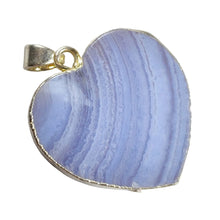 Load image into Gallery viewer, Blue Lace Agate Sterling Silver Heart Pendant # 10