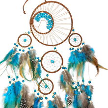 Load image into Gallery viewer, Brown & Turquoise Tree of Life Dreamcatcher