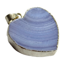 Load image into Gallery viewer, Blue Lace Agate Sterling Silver Heart Pendant # 10