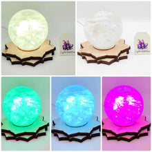Load image into Gallery viewer, Wooden Lotus USB light up Sphere Holder Medium
