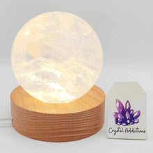 Load image into Gallery viewer, Wooden USB White Light Stand Round
