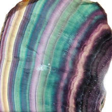 Load image into Gallery viewer, Rainbow Fluorite Slice in Custom Stand # 86