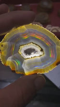 Load and play video in Gallery viewer, Rainbow Iris Agate Slice
