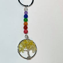 Load image into Gallery viewer, Chakra Tree of Life Keychain - Citrine