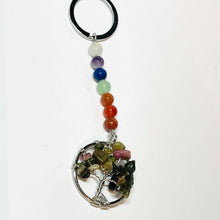Load image into Gallery viewer, Chakra Tree of Life Keychain - Watermelon Tourmaline