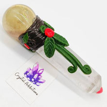 Load image into Gallery viewer, Clear Quartz + Citrine Sphere Wand # 180