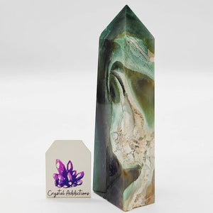 Moss Agate Tower Fossilised  # 1