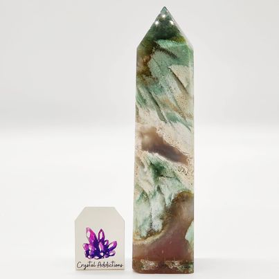 Moss Agate Tower Fossilised  # 45