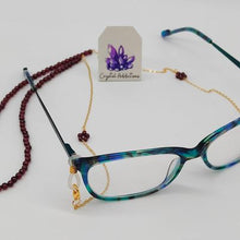 Load image into Gallery viewer, Garnet Beaded Glasses Chain