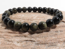 Load image into Gallery viewer, Golden Sheen Obsidian Bracelet
