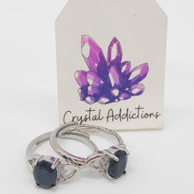Load image into Gallery viewer, Sapphire Adjustable Silver Ring
