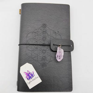 Leather Journal + Amethyst Clasp