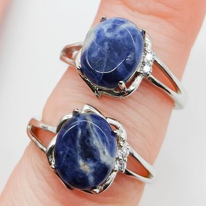 Sodalite Adjustable Oval Ring