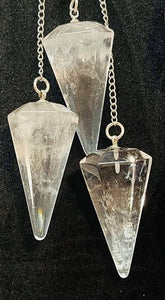 Long Silver Pendulums Clear Quartz