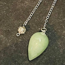 Load image into Gallery viewer, Long Silver Pendulums Green Aventurine