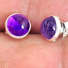 Load image into Gallery viewer, Amethyst Sterling Silver Stud Earrings # 49