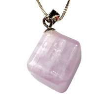 Load image into Gallery viewer, Kunzite Cube Pendant with Sterling Silver Box Chain # 113
