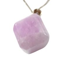 Load image into Gallery viewer, Kunzite Cube Pendant with Sterling Silver Box Chain #114
