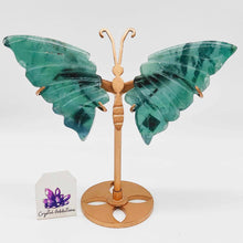 Load image into Gallery viewer, Blue Fluorite Wings + Stand # 84
