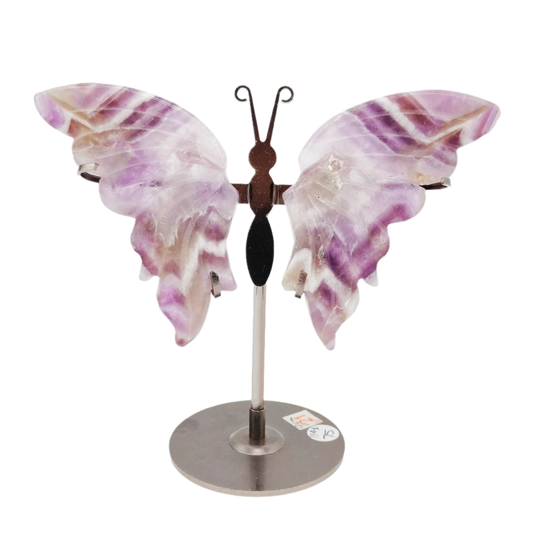 Chevron Amethyst Wings + Stand # 21