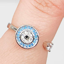 Load image into Gallery viewer, KERRI LING - Evil Eye Adjustable Meditation Spinning Ring
