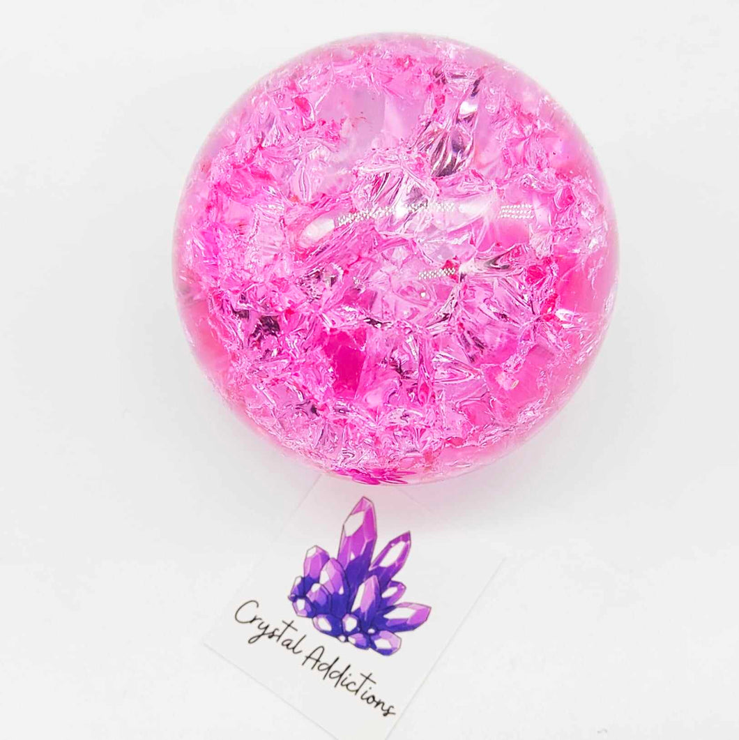 Fire & Ice Quartz Spheres - Pink