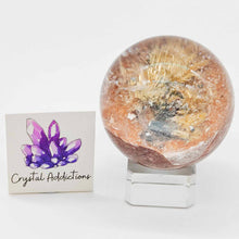 Load image into Gallery viewer, Scenic Garden Quartz + Rutile + Pyrite Sphere # 42
