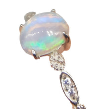 Load image into Gallery viewer, Australian White Opal Sterling Silver Adjustable Ring # 87
