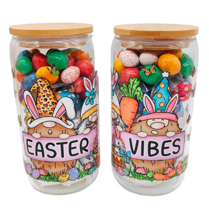 Easter Glass Drinking Jar
