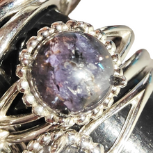 Load image into Gallery viewer, Iolite + Sunstone Silver Adjustable Ring
