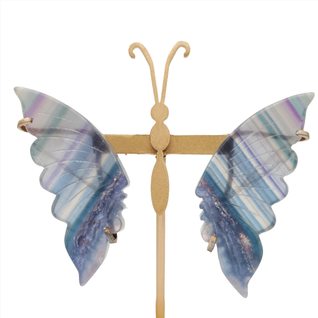 Rainbow Fluorite Wings + Stand # 113