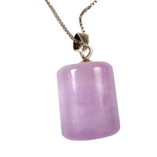 Load image into Gallery viewer, Kunzite Cylinder Pendant with Sterling Silver Box Chain # 87
