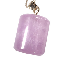 Load image into Gallery viewer, Kunzite Cylinder Pendant with Sterling Silver Box Chain # 87
