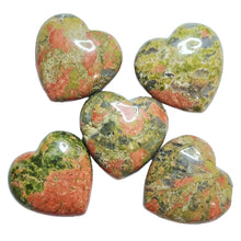 Load image into Gallery viewer, Unakite Medium Hearts
