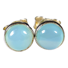 Load image into Gallery viewer, Aquamarine Sterling Silver Stud Earring
