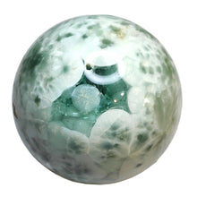 Load image into Gallery viewer, Green Snowflake Glass Sphere # 124
