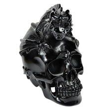 Load image into Gallery viewer, Black Obsidian Skull with Dragon XL # 81
